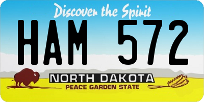 ND license plate HAM572