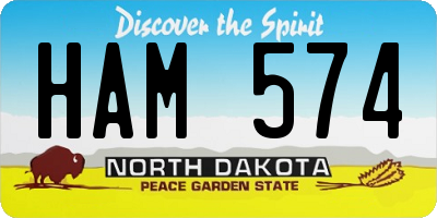 ND license plate HAM574