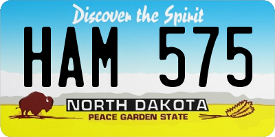 ND license plate HAM575