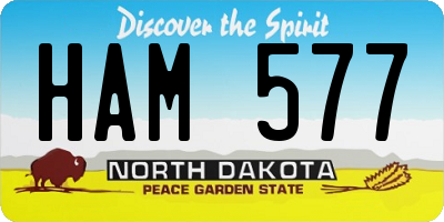ND license plate HAM577