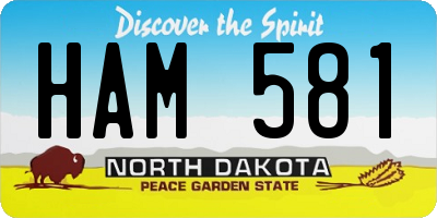 ND license plate HAM581