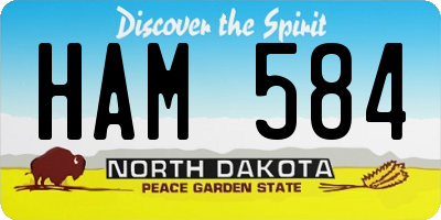 ND license plate HAM584