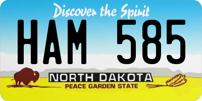 ND license plate HAM585