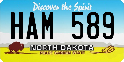 ND license plate HAM589