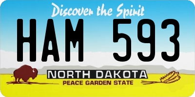 ND license plate HAM593
