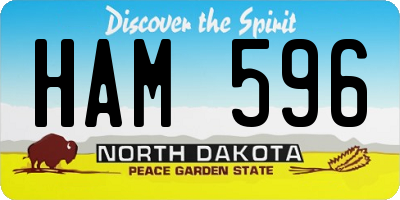 ND license plate HAM596