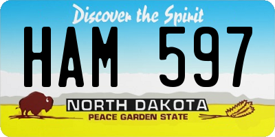 ND license plate HAM597