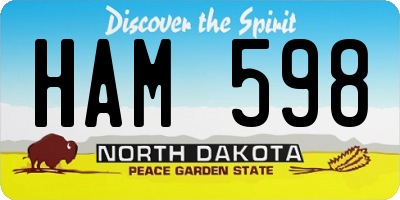 ND license plate HAM598