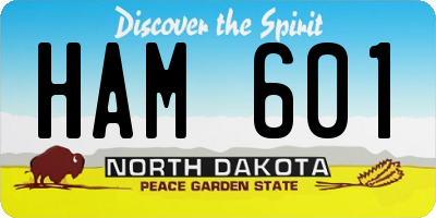 ND license plate HAM601