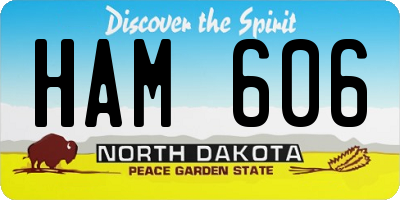 ND license plate HAM606