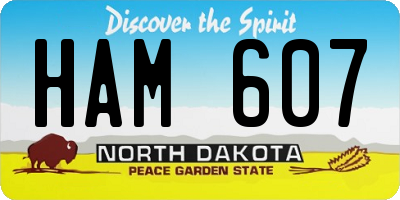 ND license plate HAM607