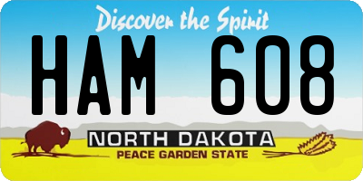 ND license plate HAM608