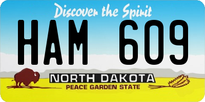 ND license plate HAM609