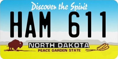 ND license plate HAM611