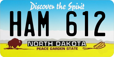 ND license plate HAM612