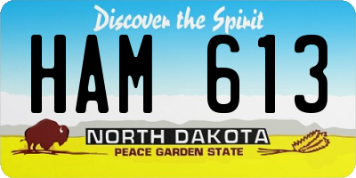 ND license plate HAM613