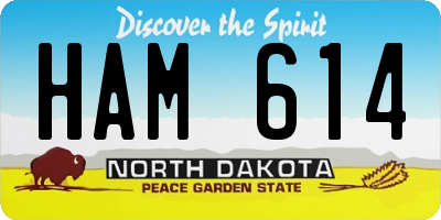 ND license plate HAM614