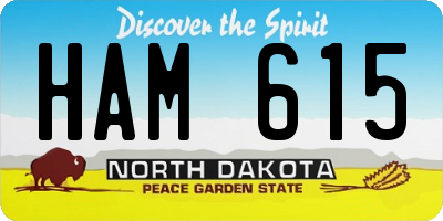 ND license plate HAM615