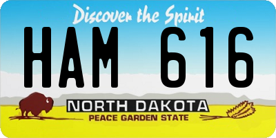 ND license plate HAM616