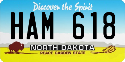 ND license plate HAM618