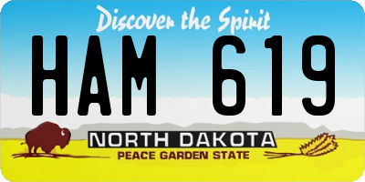 ND license plate HAM619