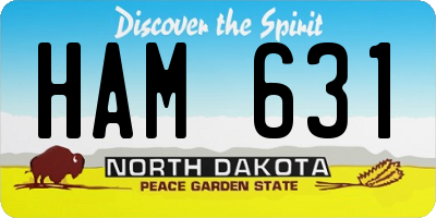 ND license plate HAM631