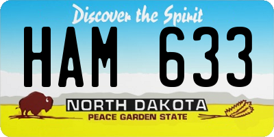 ND license plate HAM633