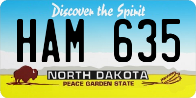 ND license plate HAM635