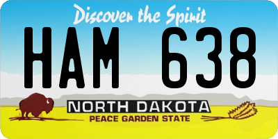 ND license plate HAM638