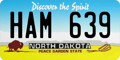 ND license plate HAM639