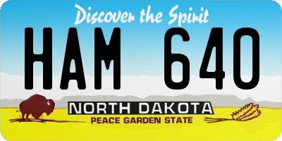 ND license plate HAM640