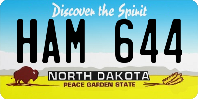 ND license plate HAM644