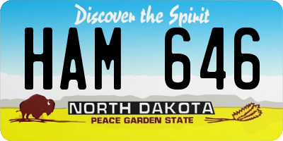 ND license plate HAM646