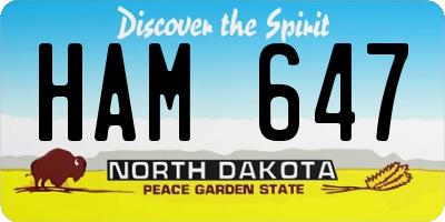 ND license plate HAM647
