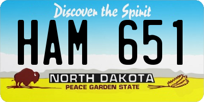 ND license plate HAM651