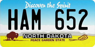 ND license plate HAM652