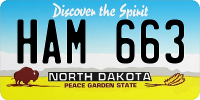 ND license plate HAM663