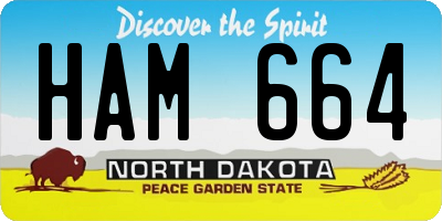 ND license plate HAM664