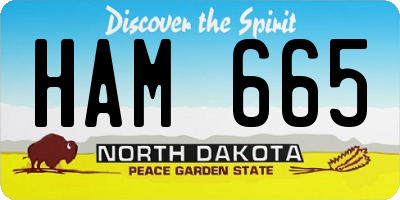 ND license plate HAM665