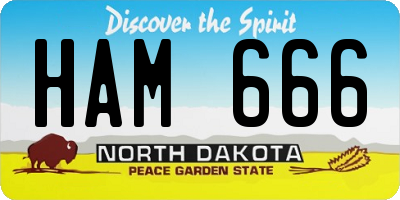 ND license plate HAM666