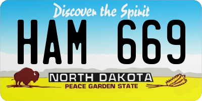 ND license plate HAM669