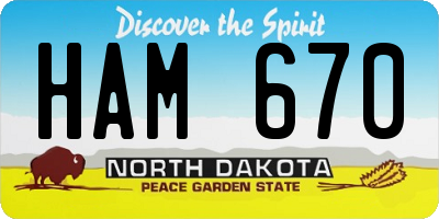 ND license plate HAM670