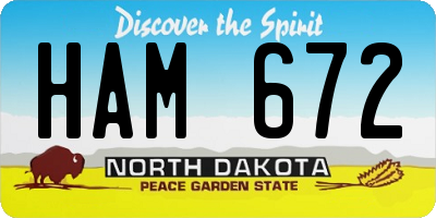 ND license plate HAM672