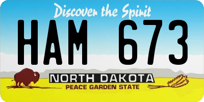 ND license plate HAM673