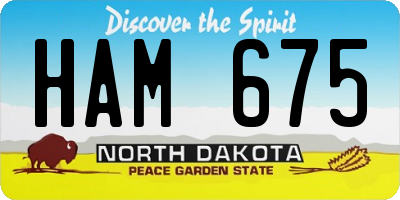 ND license plate HAM675