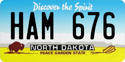 ND license plate HAM676