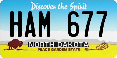 ND license plate HAM677