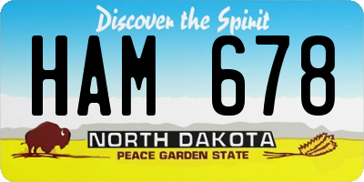 ND license plate HAM678