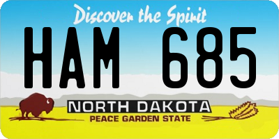 ND license plate HAM685