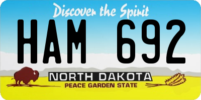 ND license plate HAM692